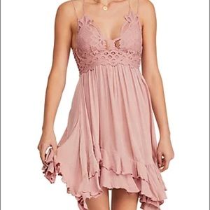 Free people blush Adella slip mini dress